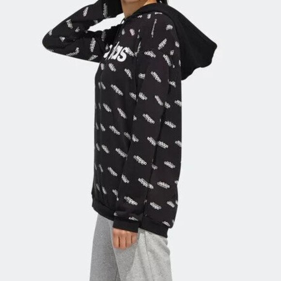 Adidas Sport Inspired Women's Black White Favorites Comfy Hoodie Size xs FN0942 - Picture 6 of 7